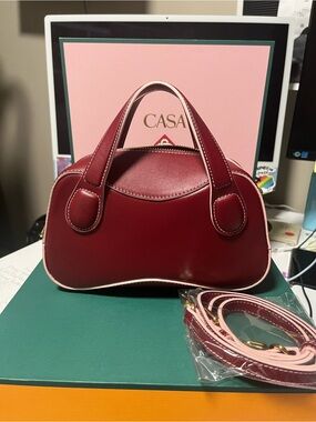 Casa Blanca Red Leather Top-Handle Women’s Bag
